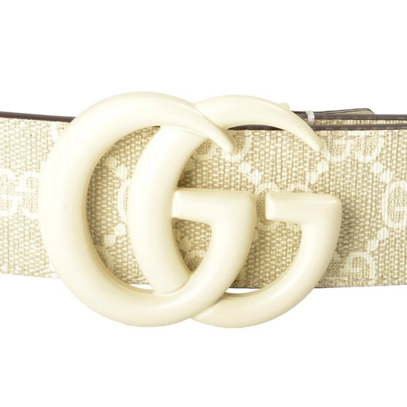 Gucci 100% Leather Double G Buckle Guccisima Print Belt US 44 IT 110 - Picture 3 of 4